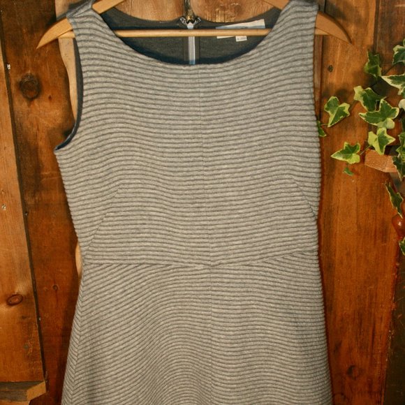 Ann Taylor LOFT Striped Rib Ottoman Flare Dress - Picture 3 of 7